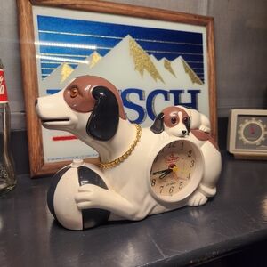 Vintage Made in Taiwan, Plastic Talking Dog 90's Alarm Clock, RARE! WORKS! IOB!
